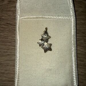 Triple Star Charm Pendant - Gold Tone